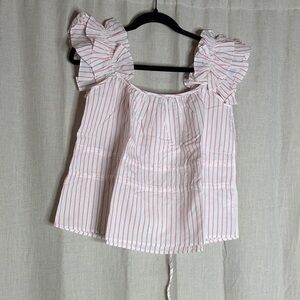 Harshman size Xs NWT Striped Ruffle Sleeve Women's Top